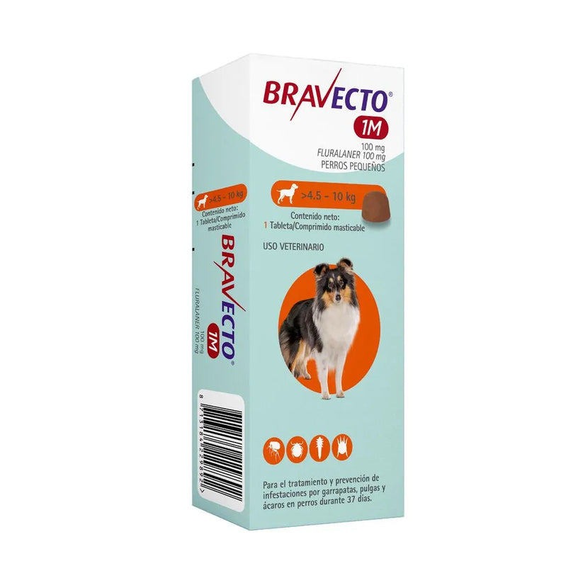 Bravecto Antipulgas para Perros de 4.5 a 10 kg - Protección de 1 Mes