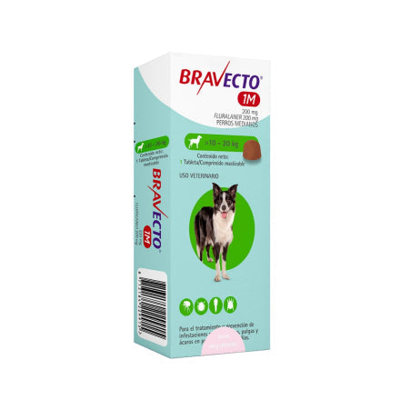 Bravecto Antipulgas para Perros de 10 a 20 kg - Protección de 1 Mes