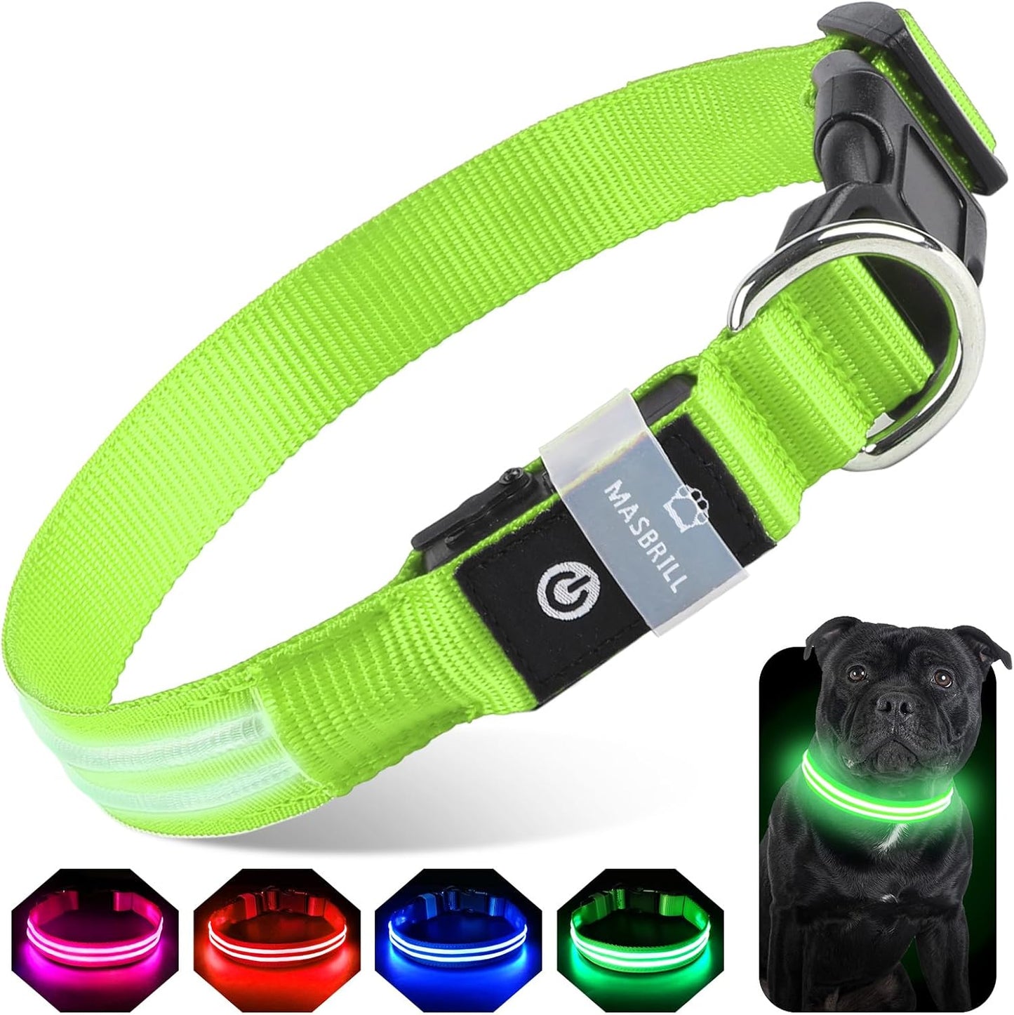 Collar LED Recargable para Perros